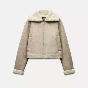 Zara Cream Teddy Jacket